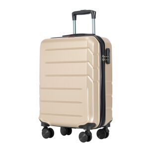 BONTOUR Spinner kabinski kofer s 4 kotača 55x39x20cm, boja šampanjca, kosi pogled - Pribor za oblačenje