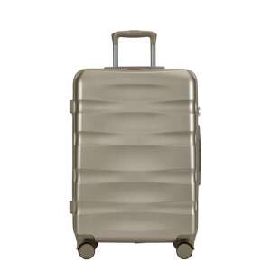 Valiză mare BONTOUR Wave șampanie cu roți duble și mâner telescopic - Valize și genți