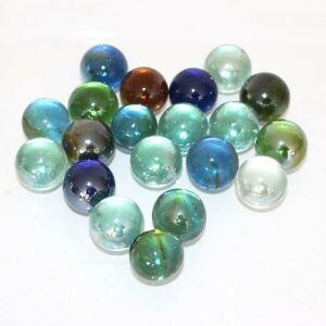 Selyemfényű Üveggolyó Szett - 20 db - 25 mm - Vegyes Színek