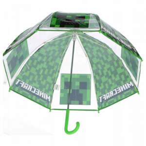 Umbrelă transparentă pentru copii Minecraft Creeper, 70 cm, verde și alb - Minecraft