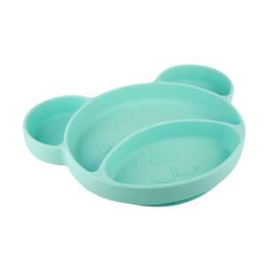 Canpol Babies szilikonos tányér tapadókoronggal, medve mintával, türkiz - Canpol babies