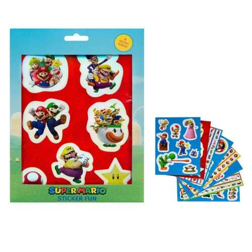 Super Mario Sticker Fun, 8 sheets of stickers featuring Mario, Luigi, Peach, Yoshi, and other characters