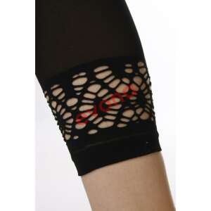 Fekete csipkés szárú capri leggings, Evona - Női leggings