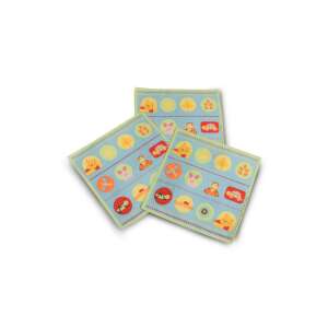 3 darabos Micimackó gyerek textilzsebkendő, kék színű, zöld szegéllyel, Micimackó, Malacka és Tigris mintával - Férfiaknak