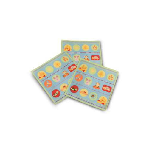 3 darabos Micimackó gyerek textilzsebkendő, kék színű, zöld szegéllyel, Micimackó, Malacka és Tigris mintával