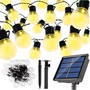 Set complet de ghirlandă luminoasă solară cu globuri cu panou solar, becuri și accesorii de montare - Nonbrand Ghirlande luminoase