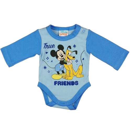 Disney baba hosszú ujjú body Mickey egér és Pluto mintával kék - Gyerek body