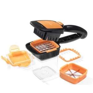 Quick 5 az 1 Zöldség és Gyümölcs Szeletelő, 3 cserélhető pengével, szeleteléshez, kockázáshoz és julienne-hez - Quick