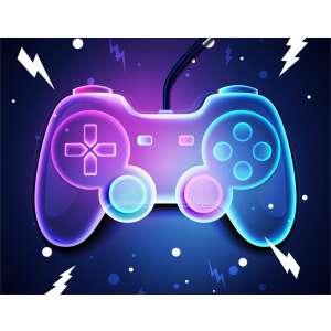 Pătură polară pentru gameri cu design gamepad neon - Homyl