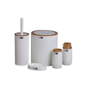 Fürdőszoba szett 5 darabbal, beleértve a szemetest, a WC kefét, a szappanadagolót, a fogkefe tartót és a szappantartót - Sersimo