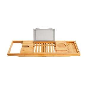 Bamboo bathtub tray with adjustable length, book holder, cup holder, and phone holder - Other bathroom accessory