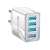 Quick Charge 3.0 4-Port USB-Wandladegerät mit blauen LED-Leuchten