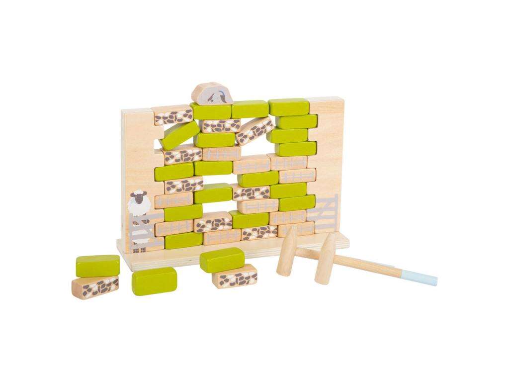 Joc de construc?ie de pere?i din lemn