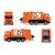 Lena Mercedes orange garbage truck toy, realistic functions, multiple views
