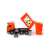 Lena Mercedes-Benz Arocs garbage truck with lifting mechanism and two garbage bins, orange, 52cm