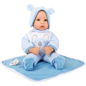 Small Foot Lukács lifelike baby doll in blue clothes, blanket and pacifier - Baba