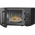 Sencor SMW 1919BK black microwave oven with open door, showing the interior and turntable