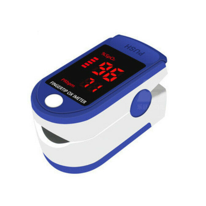 Digitális Véroxigénszint és Pulzusmérő, Ujjra csíptethető, kék-szürke