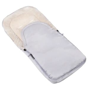 Angled view of Springos baby footmuff, grey and beige - Springos