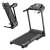 Pepita S106 folding treadmill, gray and black, with display and folded view
