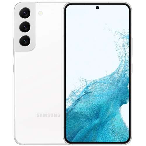 Smartfón Samsung Galaxy S22 5G, biely, predný a zadný pohľad