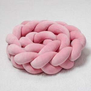 Fonott Rácsvédő #mályva braided crib bumper, pink, baby crib bumper, baby crib safety, baby crib padding, soft crib bumper - Bumper & Crib Liner