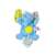 Blue musical elephant plush toy for babies, with a clip to attach to strollers, cribs, and car seats