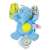 Blue musical elephant plush toy for babies, with a clip to attach to strollers, cribs, and car seats