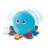 Winfun Musical Octopus Plush Baby Toy, blue plush octopus with colorful tentacles, plays music and dances