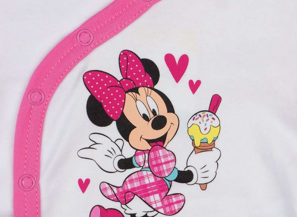 Disney rövid ujjú Body - Minnie Mouse - fehér-rózsaszín