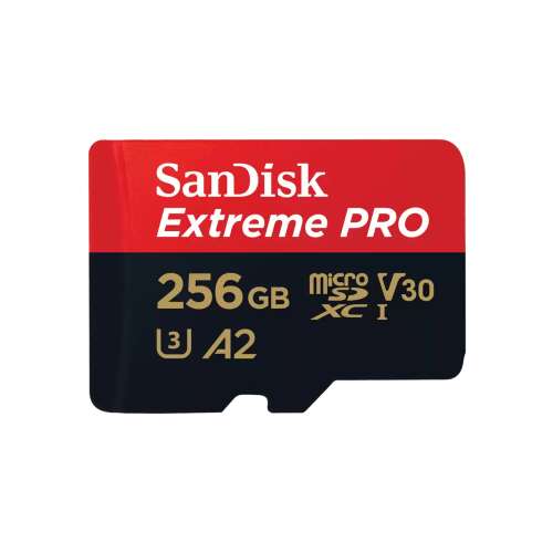 SanDisk Extreme PRO 256GB microSDXC UHS-I memóriakártya, Class 10, V30, U3, A2 - SanDisk