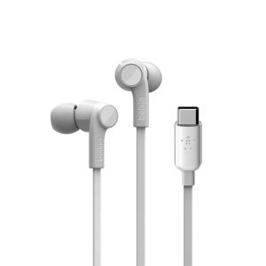 Belkin ROCKSTAR Fülhallgató - Vezetékes - USB-C - Fehér