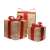 Zlaté a červené vianočné darčekové krabičky, sada 3 ks, 20 cm, 25 cm, 30 cm