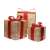 Cutii cadou de Crăciun aurii și roșii, set de 3, 20 cm, 25 cm, 30 cm