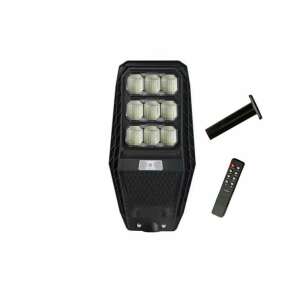 100W-os napelemes LED lámpa mozgásérzékelővel, távirányítóval, fali konzollal, fekete - Nonbrand Napelemes lámpa