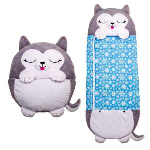 Happy Nappers 2v1 spací vak a vankúš - Husky #grey-blue