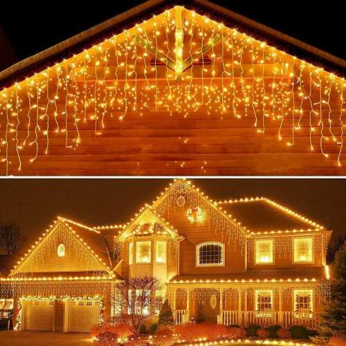 Karácsonyi melegfehér fényfüzér, vezetékes, 180 db LED izzóval 8,5m, toldható