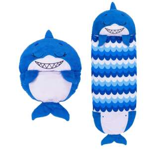 Happy Nappers 2v1 veľká sieťovaná taška a vankúš - Shark #blue