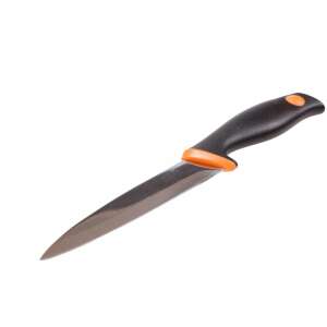 Stainless steel kitchen knife 20cm, black handle with orange accents - Kitchen Knife