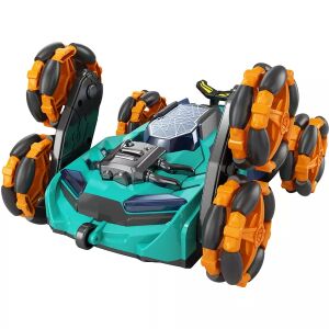 RC Hatkerekű remote control stunt car, six-wheel drive, turquoise and orange - Remote control vehicle