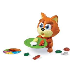 Игра Finnyás Cicus, забавна фигурка на котка с чиния зеленчуци, въртележка и жетони за зеленчуци - Настолна игра и Маса за джаги и аксесоари