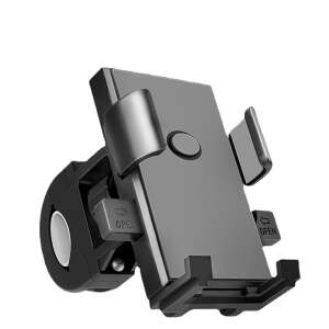 Kerékpár és Motorkerékpáros Telefontartó, Kormányra rögzíthető, 360°-ban forgatható, fekete