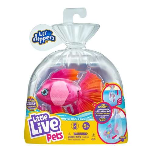 Interaktívna plávajúca rybka Little Live Pets Lil Dippers, ružová, jednotlivé balenie