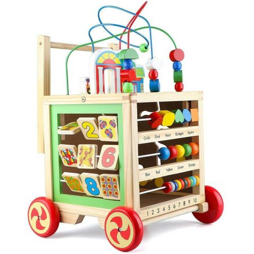 Timeless Tools Multifunctional Wooden Baby Walker with Activity Center