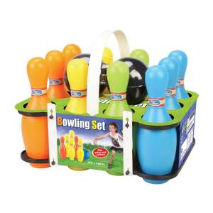 Plastik-Bowling-Set für Kinder, enthält 6 Pins und 2 Bälle, perfekt für Outdoor-Spaß - Outdoor Spiele