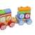 Pepita LittleONE wooden stacking train toy with alphabet blocks, showing the colorful design and the letters E and F