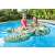 Intex 57555 Inflatable Turtle Ride-On, 191 x 170 cm, green with floral design, child riding in pool