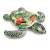 Intex 57555 Inflatable Turtle Ride-On, 191 x 170 cm, green with floral design