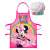 Disney Minnie Mouse Kinder Schürze und Kochmütze Set, rosa Schürze mit Minnie Mouse Design, weiße Kochmütze mit Minnie Mouse Logo