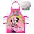 Disney Minnie Mouse Kinder Schürze und Kochmütze Set, rosa Schürze mit Minnie Mouse Design, weiße Kochmütze mit Minnie Mouse Logo